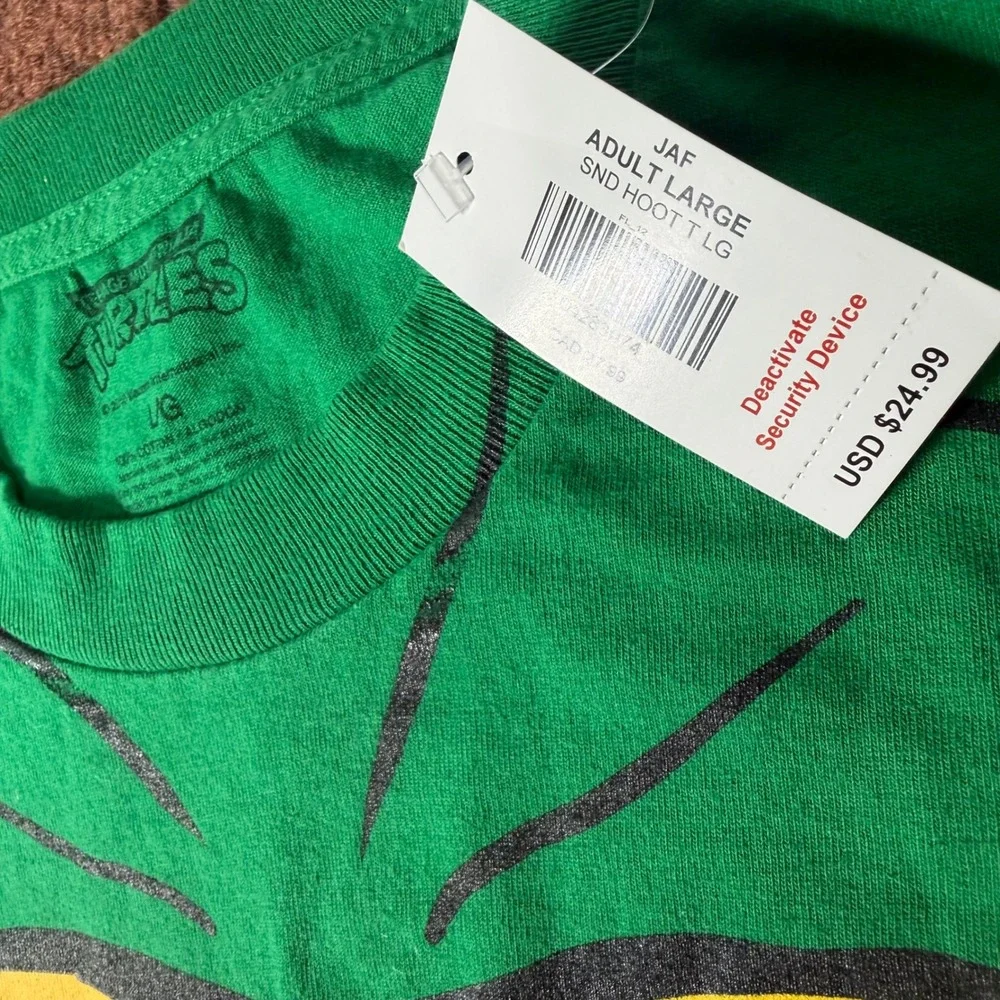 TMNT Teenage Mutant Ninja Turtles Costume T-Shirt Green Spencers Mens Large New